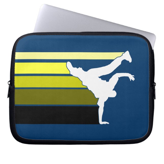 BBOY gradient yellow wht laptop sleeve (Front)