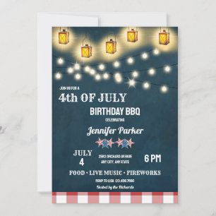 BBQ 4th of July Birthday Invitation