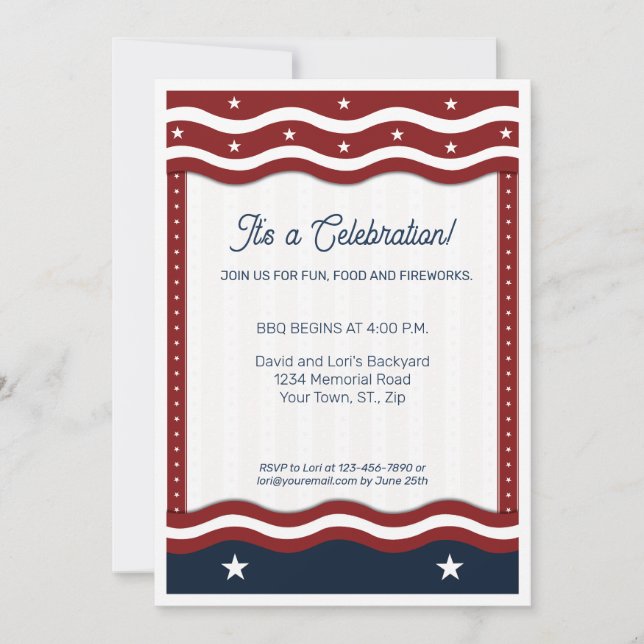 BBQ 4th of July Party Invitation (Front)