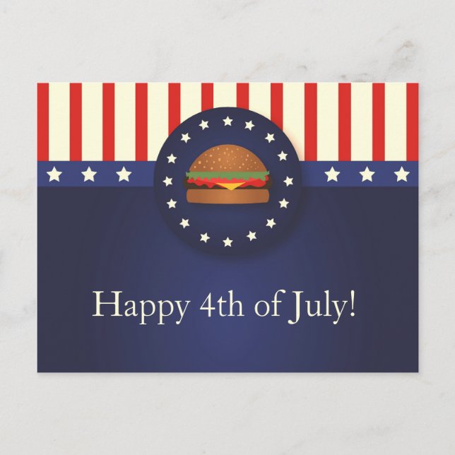 BBQ 4th of July Party Postcard (Front)