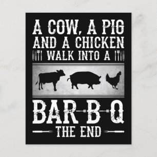 BBQ   A Cow A Pig And A Chicken Walk Into BBQ Flyer