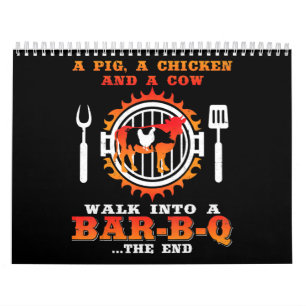 BBQ   A Pig And A Chicken Walk Into A Bar BBQ Calendar
