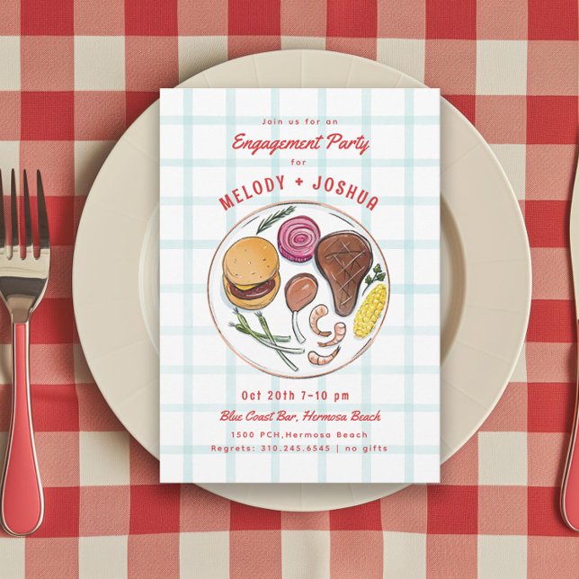 BBQ American Engagement Party Couple’s Shower   Invitation (Creator Uploaded)