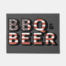 BBQ and beer vintage US flag colour