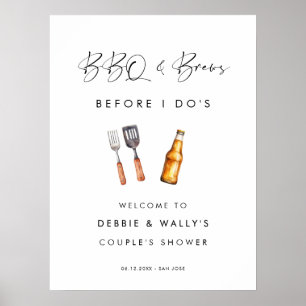 BBQ and Brews Before I Do's Couple's Shower Poster