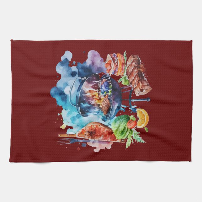 BBQ and grill Tea Towel (Horizontal)