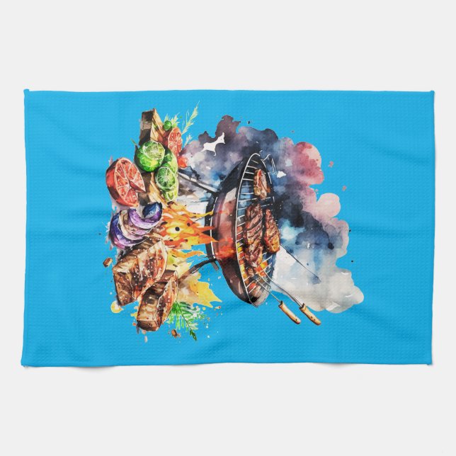 BBQ and grill Tea Towel (Horizontal)