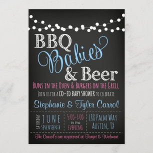 BBQ Babies and Beer coed baby shower invitation