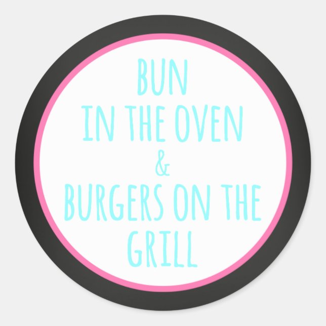 BBQ Baby Beer baby shower | Classic Round Sticker (Front)