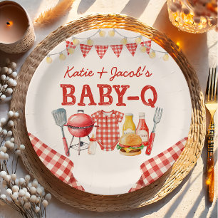 BBQ Baby-Q Baby Shower Paper Plates