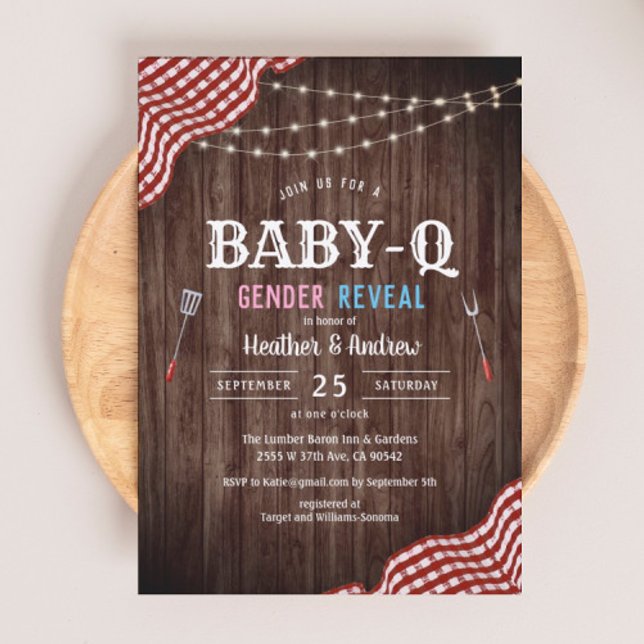 BBQ Baby Shower Baby-Q Gender Reveal Invitation (Creator Uploaded)