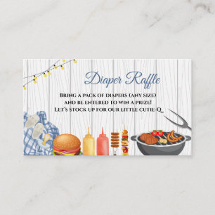 BBQ Baby Shower Diaper Raffle Enclosure Card