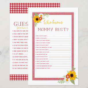 BBQ Baby Shower Games Who Knows Mummy, Guest Quest