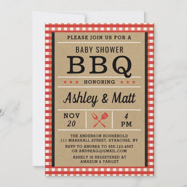 BBQ Baby Shower Invitation (Front)
