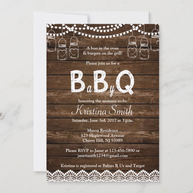 BBQ Baby Shower Invitation - Babyq Baby Shower (Front)