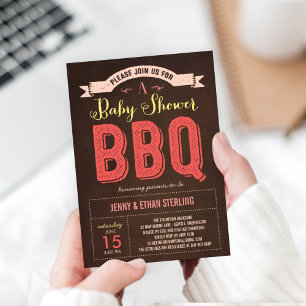 BBQ Baby Shower Invitation - Pink
