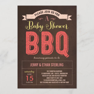 BBQ Baby Shower Invitation - Pink