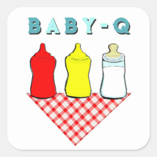 BBQ Baby Shower Square Sticker