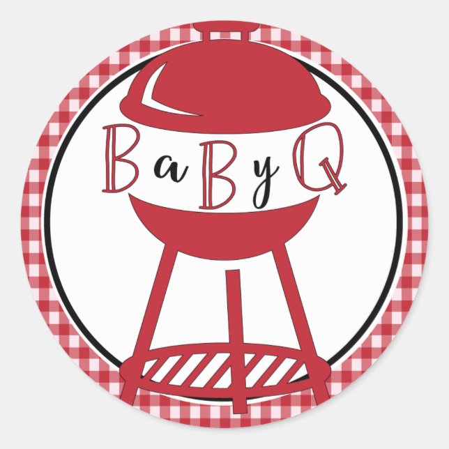 BBQ Baby Shower Stickers  (Front)