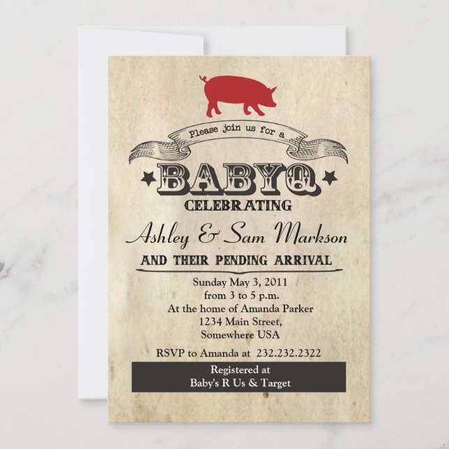 BBQ BABYQ Barbecue Invitation (Front)