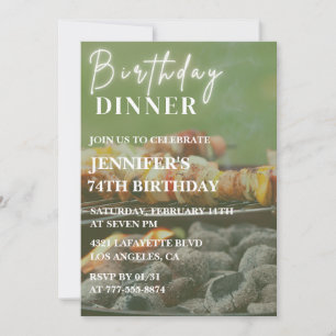 Bbq Backyard Dinner 74th birthday Invitation