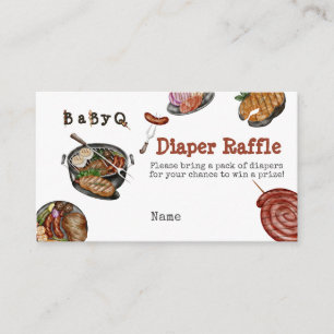 BBQ Barbecue Backyard Party Baby Shower Game Enclosure Card