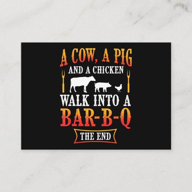 BBQ | Barbecue Bbq Joke Gift Grill Master Chef Business Card (Front)
