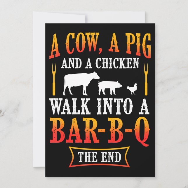 BBQ | Barbecue Bbq Joke Gift Grill Master Chef Holiday Card (Front)