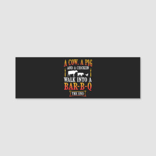 BBQ Barbecue Bbq Joke Gift Grill Master Chef Name Tag