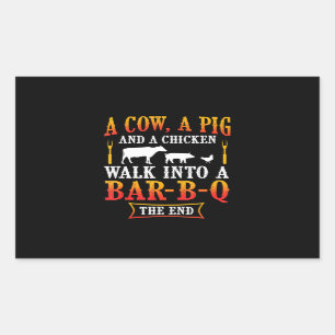 BBQ   Barbecue Bbq Joke Gift Grill Master Chef Rectangular Sticker