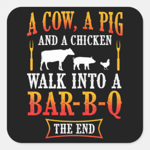 BBQ Barbecue Bbq Joke Gift Grill Master Chef Square Sticker