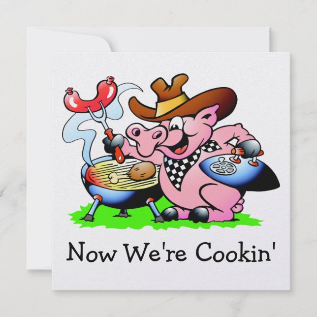 BBQ - Barbecue - Cookout Invitation (Front)