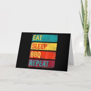 BBQ Barbecue Grilling Gift eat sleep BBQ Holiday Card
