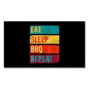 BBQ   Barbecue Grilling Gift eat sleep BBQ Magnetic Business Card