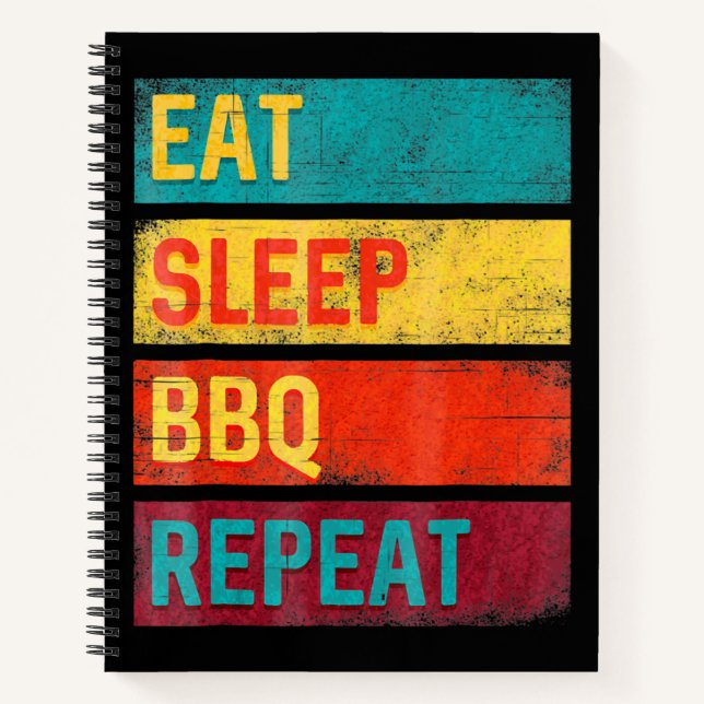 BBQ | Barbecue Grilling Gift eat sleep BBQ Notebook (Front)