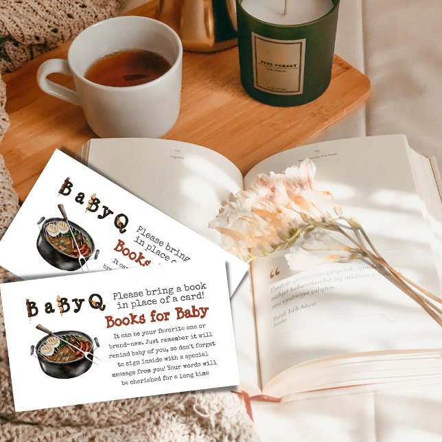 BBQ Barbecue Party Book for Baby Shower Game Enclosure Card (Creator Uploaded)