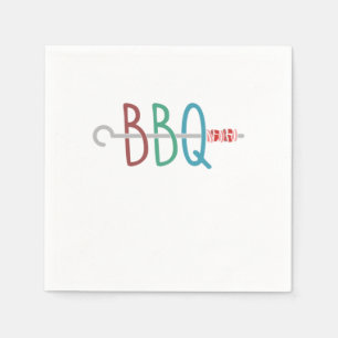 Bbq Barbecue Party Its Grill Time Napkin