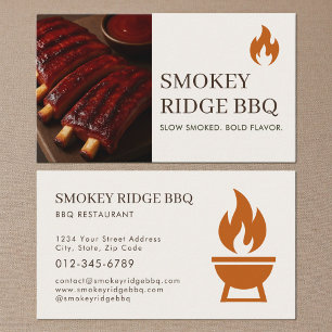 BBQ Barbecue Restaurant Catering Service Photo Business Card