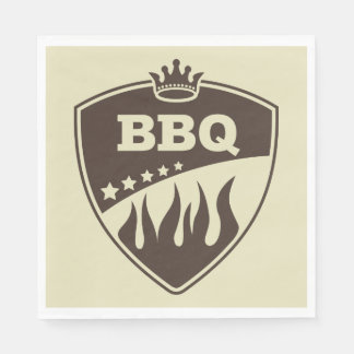 BBQ Barbeque Badge Logo Emblem Napkin