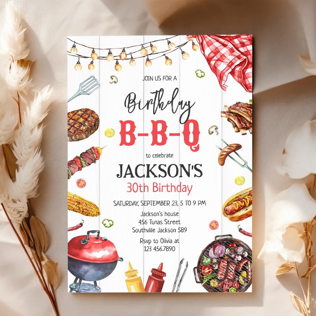 BBQ Barbeque Grill Backyard Birthday Party  Invitation (Creator Uploaded)