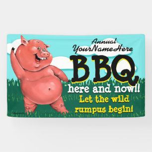 BBQ.Barbeque.Pig Roast.Grill.Cookout.Customisable Banner