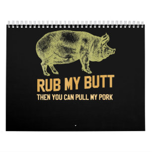 BBQ BBQ Grill Pig Funny Pork Id Smoke That Roast Calendar
