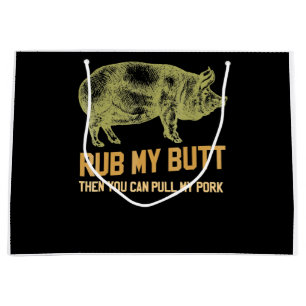 BBQ BBQ Grill Pig Funny Pork Id Smoke That Roast Large Gift Bag