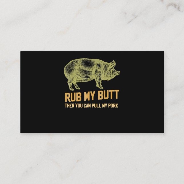BBQ | BBQ Grill Pig Funny Pork Id Smoke That Roast Loyalty Card (Front)