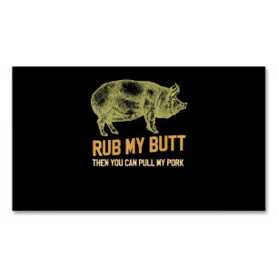 BBQ   BBQ Grill Pig Funny Pork Id Smoke That Roast Magnetic Business Card