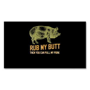 BBQ   BBQ Grill Pig Funny Pork Id Smoke That Roast Magnetic Business Card
