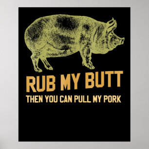 BBQ BBQ Grill Pig Funny Pork Id Smoke That Roast Poster