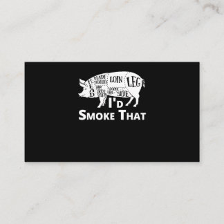 BBQ | BBQ Grill Pig Pork Id Smoke That Gift Men Business Card