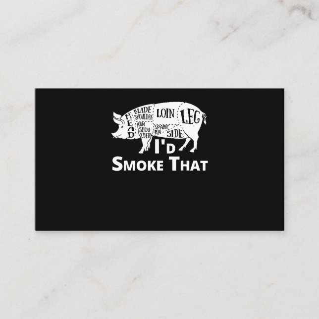BBQ | BBQ Grill Pig Pork Id Smoke That Gift Men Business Card (Front)
