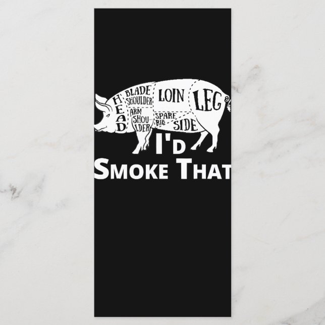 BBQ | BBQ Grill Pig Pork Id Smoke That Gift Men Menu (Front)